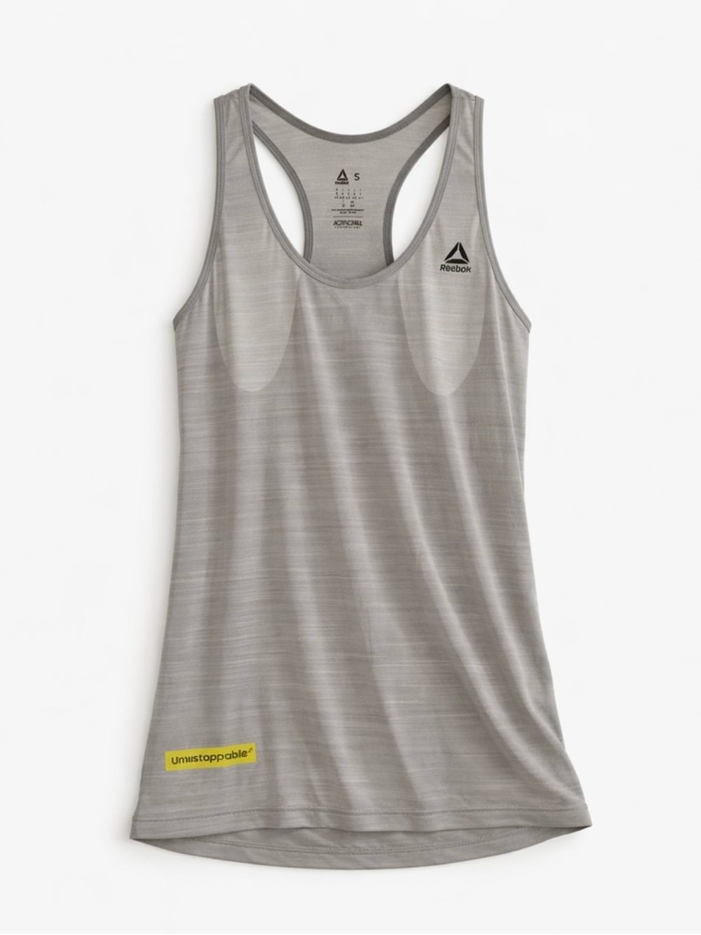 Les Mills Tank Top Reebok Performance Gray ActivChill Women’s Small New Sheer